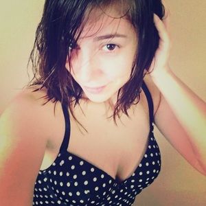 Black and white polka dot Bra